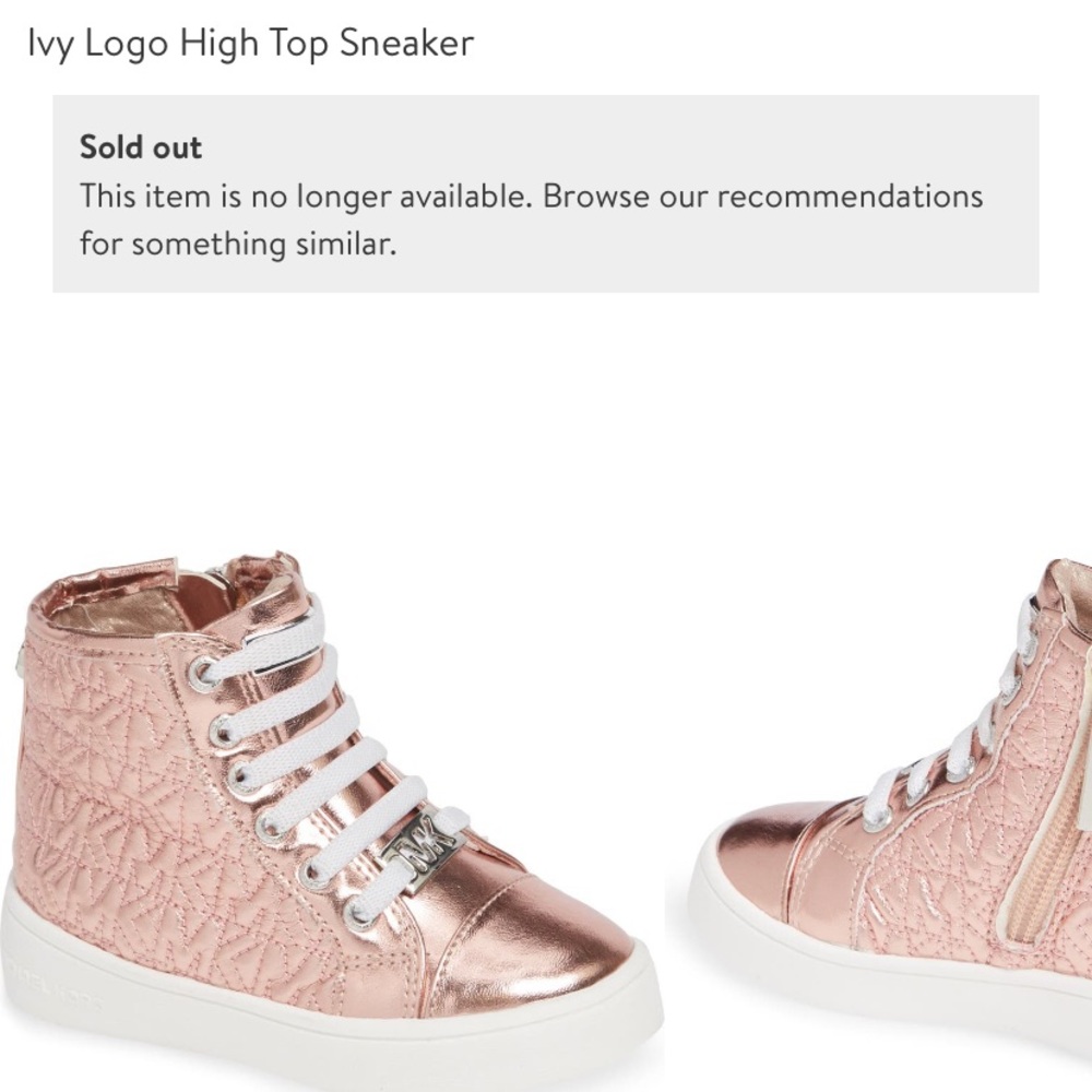 Toddler 6 Michael Kors High-Top Sneaker Pink